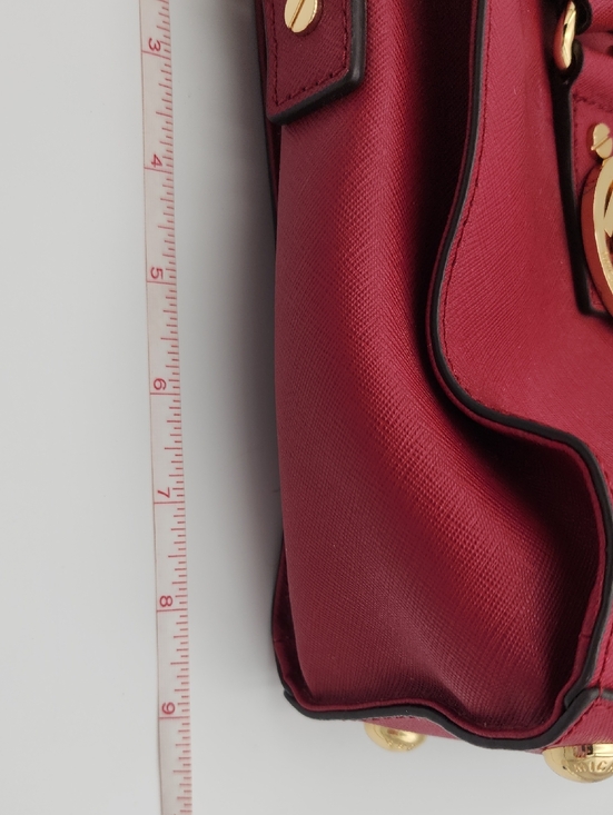 Michael Kors Dark Red Saffiano Leather Satchel - Picture 12 of 15